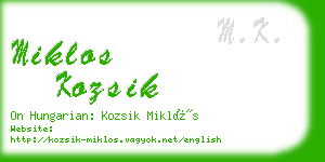 miklos kozsik business card